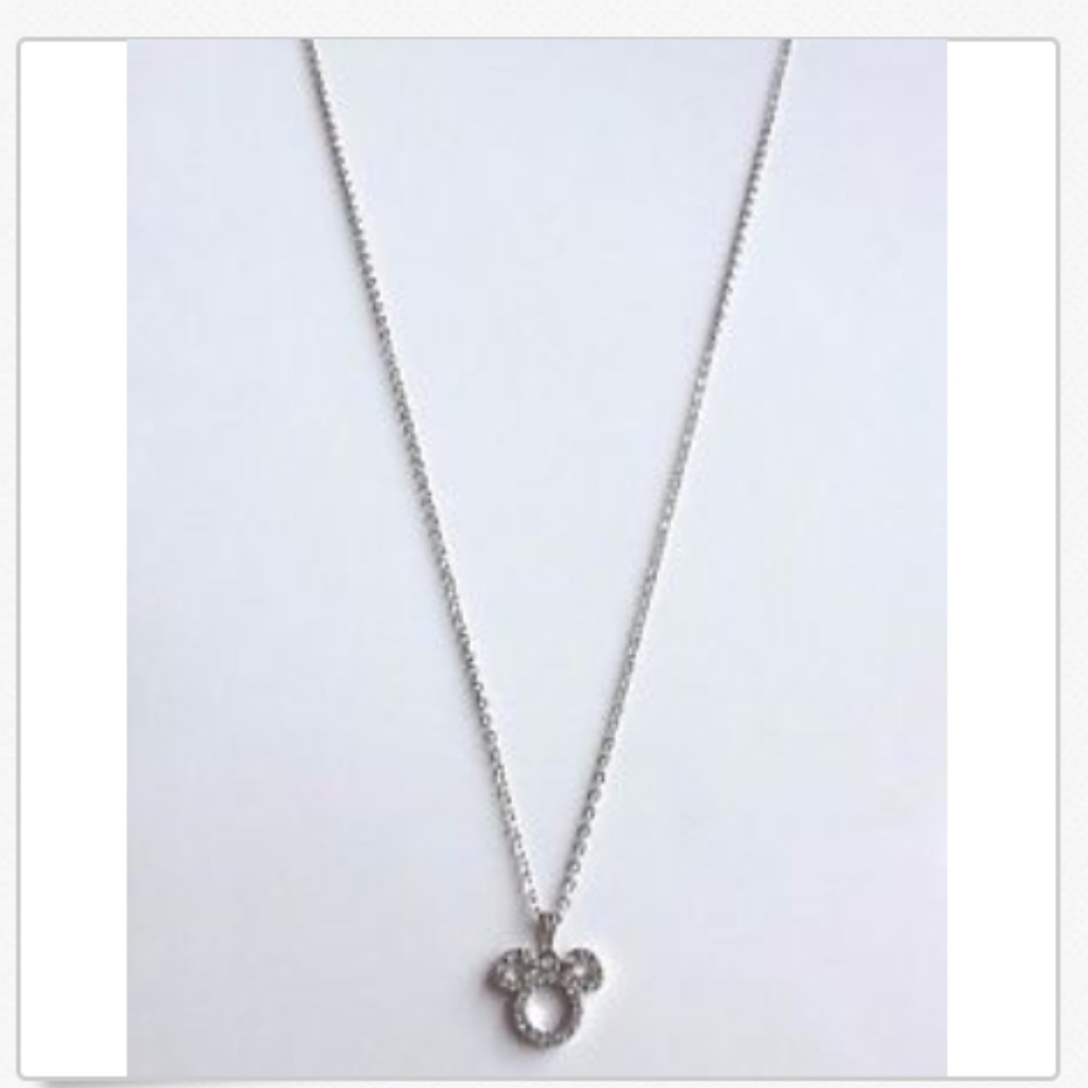 Silver Mickey Mouse Ears Necklace Disney 19" - Picture 5 of 8